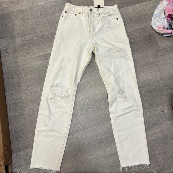 White Distressed Women's Jeans - Picture 2 of 2
